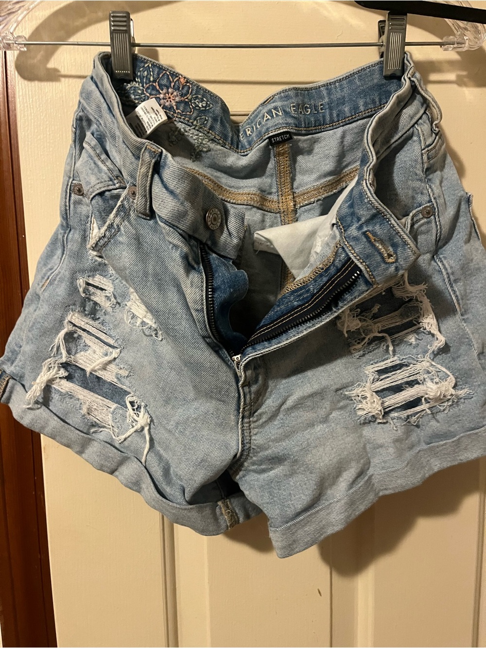 American Eagle Denim embroidered shorts